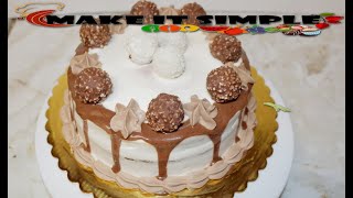 Ferrero Rocher cake recipe  Eggless Ferrero Rocher chocolate cake recipe [upl. by Colan]