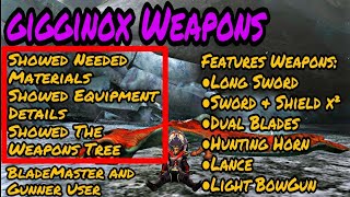 MHP3rd Gigginox Weapons [upl. by Siloam]