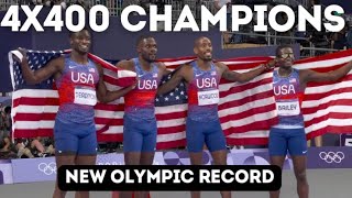 USA wins 4x400m Relay – Olympic Record SHATTERED in a HeartStopping Finish [upl. by Dnalyaw]