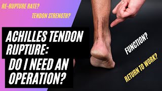 Achilles Tendon Rupture Surgery Rerupture Rate Tendon Strength Function amp Return To Work [upl. by Annasus]