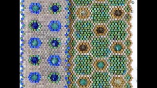 Bead Weaving Tutorial Adding 4mm Bicones into Flat Peyote Stitch [upl. by Nela21]