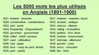 Les 5000 mots les plus utilisés en Anglais 18011900 [upl. by Flemming408]