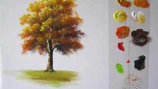 How to Paint a Tree in Acrylics lesson 1 [upl. by Shae]