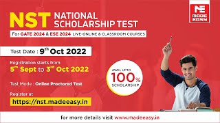 National Scholarship Test NST  For GATE 2024 amp ESE 2024  Classroom amp Online Courses  MADE EASY [upl. by Eneryt]