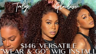 NEW quotWEAR amp GOquot GLUELESS Curly Wig for BEGINNERS  3 STYLES  PRECUT amp PREPLUCKED  KLAIYI HAIR [upl. by Ydak]