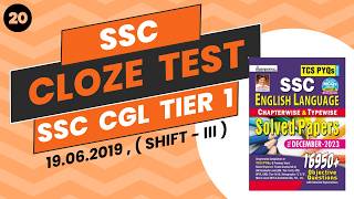 SSC CGL TIER  1  CLOZE TEST  20  PREVIOUS YEAR  16950 [upl. by Ahserb738]