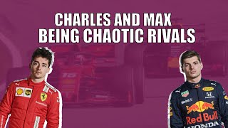 Charles LECLERC and Max VERSTAPPEN being CHAOTIC RIVALS for 6 MINUTES STRAIGHT [upl. by Eelta]