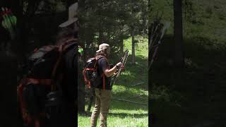 Slow mo arrow shot uphill archery bowhunting [upl. by Yeltnerb]