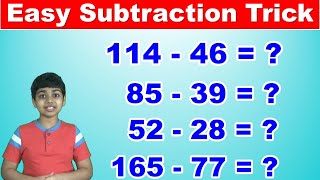 Easy Subtraction Trick  Easy and fast way to learn  Math Tips and Tricks [upl. by Nikos252]