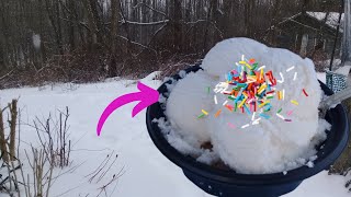 Turn Snow into Ice Cream  How to make Snow Ice cream  Snow Cream [upl. by Refanej]