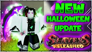 UPD 121 Slayers Unleashed HALLOWEEN Update 2023 Roblox Demon Slayer  NEW CODES [upl. by Enneyehc]