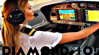 FIRST SOLO FLIGHT Diamond 40 Plane  Landing A PLANE ALONE  Cockpit View DutchPilotGirl [upl. by Colpin]