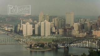 1950s Aerial of Pittsburgh Skyline [upl. by Milman299]