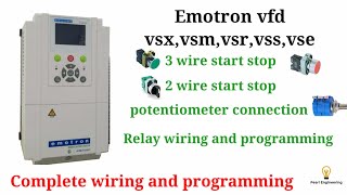 Emotron vfd complete wiring amp programming3wire start stop potentiometerrelay wiring amp programming [upl. by Gipsy]