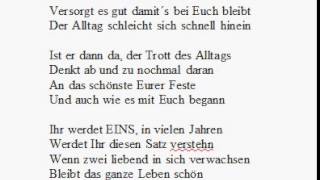 Gedicht zur Hochzeit  Wenn zwei Menschen Hochzeit feiern [upl. by Meesan]