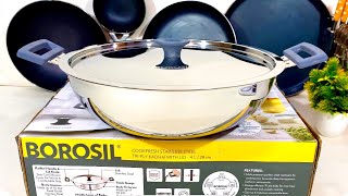 BOROSIL Triply Steel Kadai Review ✨NEW LAUNCHUnboxing  Steel Kadhai  Healthy cookware Amazon Sale [upl. by Arlee]