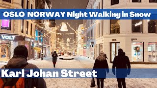 Oslo Norway 🇳🇴 Snow Walk  4K60fps HDR  Walking Tour [upl. by Pitts818]