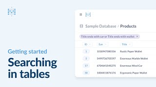 Searching in tables  Metabase tutorial [upl. by Anitahs]