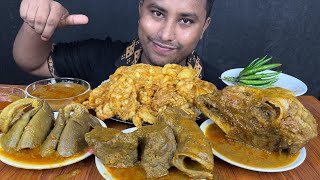 EATING MUTTON FATT CURRY MUTTON LIVER CURRY MUTTON HEAD amp CHILLIS  MUTTON FATT CURRY EATING [upl. by Lavinie]