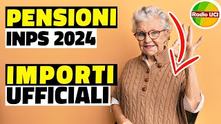 Aumento Pensioni 2024 rivalutazione Tabelle INPS Invalidità civile pensioni minime assegno sociale [upl. by Cosenza]