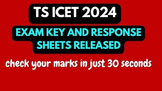 TS ICET 2024 KEY AND RESPONSE SHEETS LIVE  TS ICET KEY LIVE  IQ ACADEMY [upl. by Yrbua]