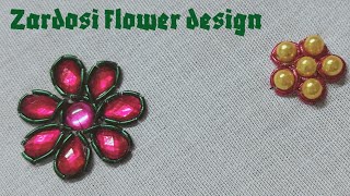 Zardosi flower stitch  zardosi continues stitch  Zardosi buttas design [upl. by Tucker]