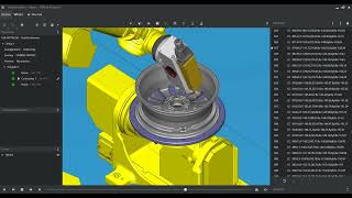 FANUC Deburring a wheel programmed with Robotmaster [upl. by Orsa]