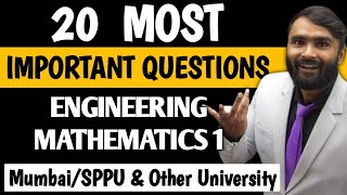 20 MOST IMPORTANT QUESTIONS ENGINEERING MATHEMATICS 1 MUMBAISPPU AND OTHER UNIVERSITY PRADEEP SIR [upl. by Annot]