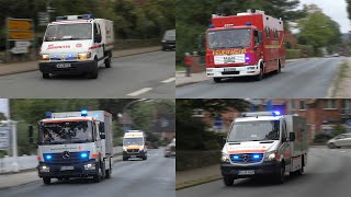 MANV in Hanstedt Einsatzfahrten Feuerwehr und Rettungsdienst Landkreis Harburg zur Großübung [upl. by Ayam]