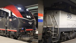 quotOld VS Newquot Amtrak 29 with a charger amp dash8 pulls into Toledo Union Station [upl. by Wrennie]