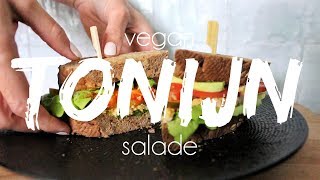 BROODJE VEGAN TONIJNSALADE  KIKKERERWTEN  MET AVOCADO  Lets Vegan [upl. by Yrolg]