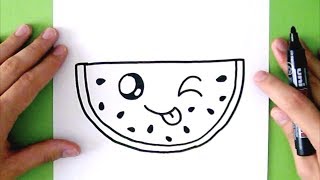 HOW TO DRAW A CUTE WATERMELON  SUPER EASY  BY RIZZO CHRIS [upl. by Rochette598]