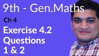 9th Class General Math Ch 4 lec 2 Exercise 42 Question no 1 amp 2  Matric part 1 Gen Math [upl. by Wachtel163]