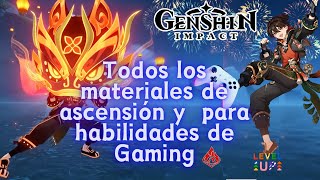 Gaming materiales de ascensión y de habilidades Genshin Impact [upl. by Nit157]