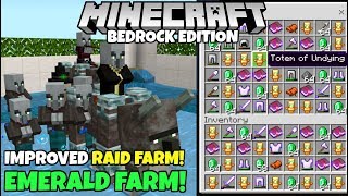 Minecraft Bedrock Fully AFK RAID FARM Improved 1500 EmeraldsHr Pillager Outpost Farm [upl. by Efthim]