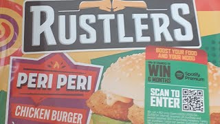 FOOD REVIEW UK BRAND RUSTLERS PERI PERI CHICKEN BURGER 🍔 SIOBHANs LIFE [upl. by Eelnayr]