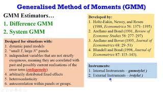 Understanding Generalised Method of Moments gmm onestepgmm twostepgmm yeardummies [upl. by Fattal]