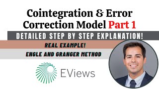 Cointegration  Engle and Granger method in EViews [upl. by Fronniah]