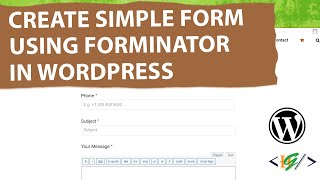 How to Create Simple Form using Forminator in WordPress  Name  Email  Phone  Subject  Message [upl. by Veronica]