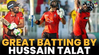 Great Batting By Hussain Talat  Peshawar Zalmi vs Lahore Qalandars  Match 23  HBL PSL 8  MI2A [upl. by Emera195]