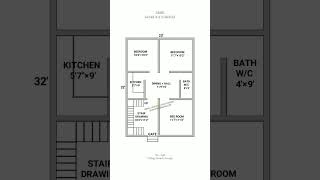 23 × 32 house plan  23  32 home plan  3bhk house design  shortsviral houseplan youtubeshorts [upl. by Rhona296]