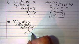 Determining the point where graph has a horizontal tangent line [upl. by Annayad]