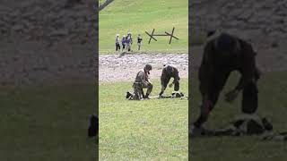 WW D Day Mortar Misfired Directions by Manual at D Day Reenactment in Conneaut Ohio [upl. by Damali]