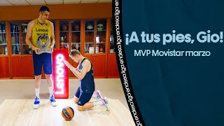 GIO SHERMADINI recibe el MVP Movistar de marzo de la mano de su amigo Salin I Liga Endesa 202122 [upl. by Atinra602]