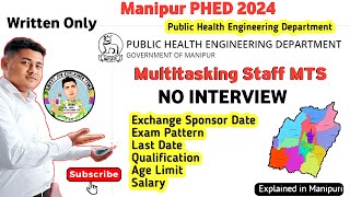 Manipur PHED 2024 ✅ Recruitment  Public Health Engineering Department  Written only No Interview [upl. by Pam401]