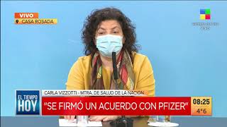 Carla Vizzotti quotSe firmó un acuerdo con Pfizerquot 💉 [upl. by Nahtanaoj]