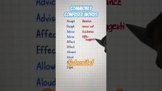 Commonly Confused Words 1 english vocabulary learnenglish language grammar fypシ゚viral words [upl. by Myrt90]