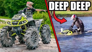 Giant FOURWHEELER VS FLOODED BACKYARD [upl. by Htial]