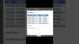 Workdays In Month byebyebye excelformula advancedexceltutorial exceltips excel excelacademy [upl. by Nediarb]