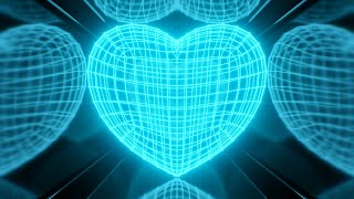 Abstract Blue Wireframe 3D AI Computer Heart Beating Inside Computer 4K VJ Loop Motion Background [upl. by Jamel]